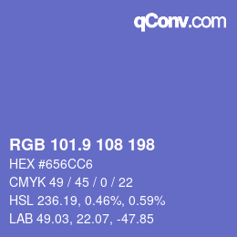 カラーコード: RGB 101.9 108 198 | qconv.com