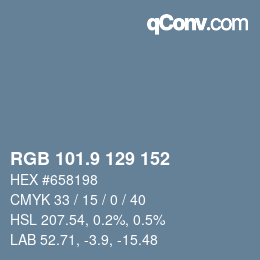 カラーコード: RGB 101.9 129 152 | qconv.com