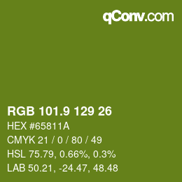 カラーコード: RGB 101.9 129 26 | qconv.com