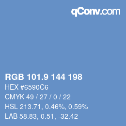 カラーコード: RGB 101.9 144 198 | qconv.com