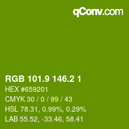 カラーコード: RGB 101.9 146.2 1 | qconv.com