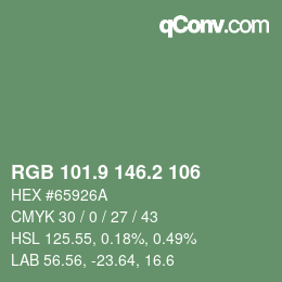 Color code: RGB 101.9 146.2 106 | qconv.com