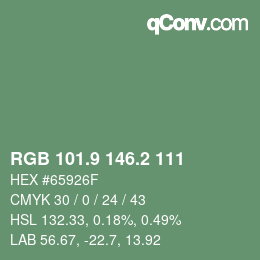 Color code: RGB 101.9 146.2 111 | qconv.com