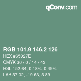 Color code: RGB 101.9 146.2 126 | qconv.com