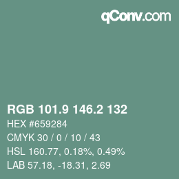 Color code: RGB 101.9 146.2 132 | qconv.com