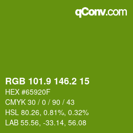 カラーコード: RGB 101.9 146.2 15 | qconv.com