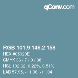 Color code: RGB 101.9 146.2 158 | qconv.com