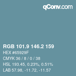 Color code: RGB 101.9 146.2 159 | qconv.com