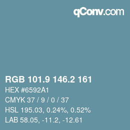 Color code: RGB 101.9 146.2 161 | qconv.com