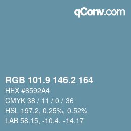 Color code: RGB 101.9 146.2 164 | qconv.com
