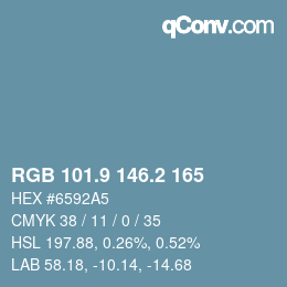 Farbcode: RGB 101.9 146.2 165 | qconv.com