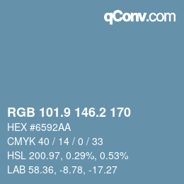 Code couleur: RGB 101.9 146.2 170 | qconv.com