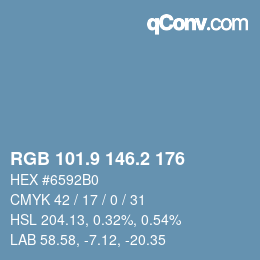 Color code: RGB 101.9 146.2 176 | qconv.com
