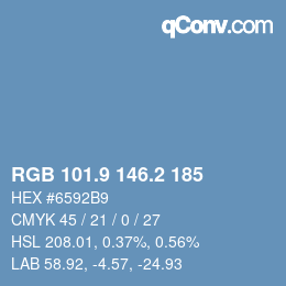 Color code: RGB 101.9 146.2 185 | qconv.com