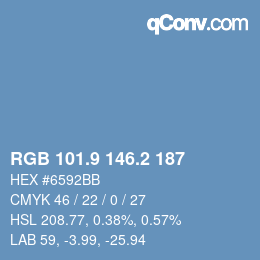 Color code: RGB 101.9 146.2 187 | qconv.com