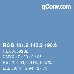 カラーコード: RGB 101.9 146.2 190.6 | qconv.com
