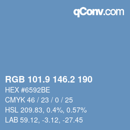 Color code: RGB 101.9 146.2 190 | qconv.com