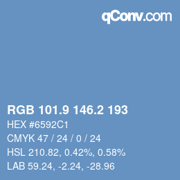 Color code: RGB 101.9 146.2 193 | qconv.com
