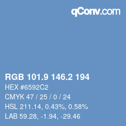 Color code: RGB 101.9 146.2 194 | qconv.com