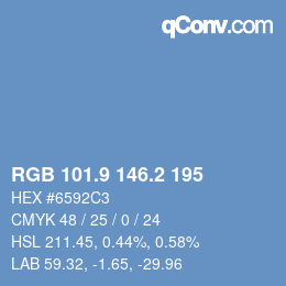 Color code: RGB 101.9 146.2 195 | qconv.com