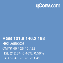 Color code: RGB 101.9 146.2 198 | qconv.com