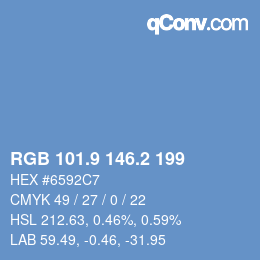 Color code: RGB 101.9 146.2 199 | qconv.com