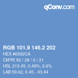 Color code: RGB 101.9 146.2 202 | qconv.com