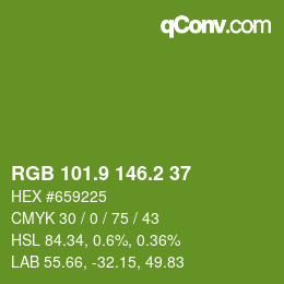 カラーコード: RGB 101.9 146.2 37 | qconv.com