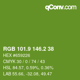 カラーコード: RGB 101.9 146.2 38 | qconv.com