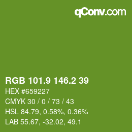 カラーコード: RGB 101.9 146.2 39 | qconv.com