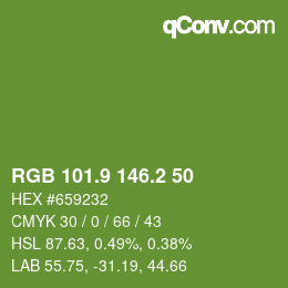 カラーコード: RGB 101.9 146.2 50 | qconv.com