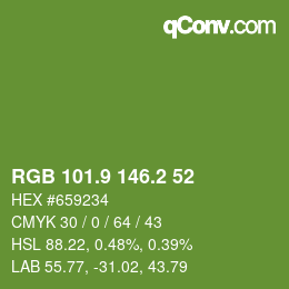 カラーコード: RGB 101.9 146.2 52 | qconv.com
