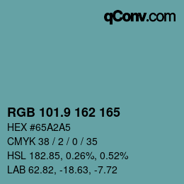 カラーコード: RGB 101.9 162 165 | qconv.com