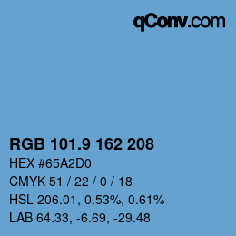 カラーコード: RGB 101.9 162 208 | qconv.com