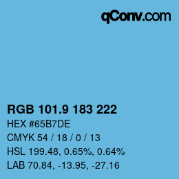 カラーコード: RGB 101.9 183 222 | qconv.com