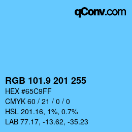 カラーコード: RGB 101.9 201 255 | qconv.com