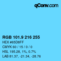 カラーコード: RGB 101.9 216 255 | qconv.com