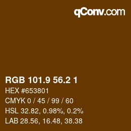 Farbcode: RGB 101.9 56.2 1 | qconv.com