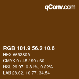 カラーコード: RGB 101.9 56.2 10.6 | qconv.com