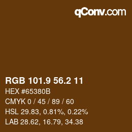 カラーコード: RGB 101.9 56.2 11 | qconv.com