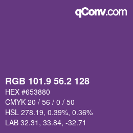 カラーコード: RGB 101.9 56.2 128 | qconv.com
