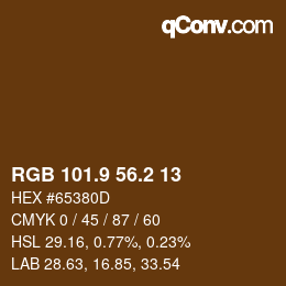 Color code: RGB 101.9 56.2 13 | qconv.com