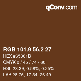Color code: RGB 101.9 56.2 27 | qconv.com