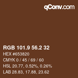 Farbcode: RGB 101.9 56.2 32 | qconv.com