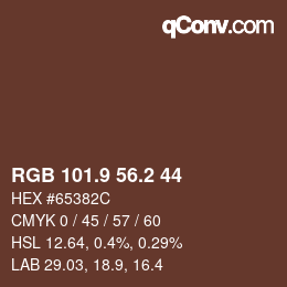 Farbcode: RGB 101.9 56.2 44 | qconv.com