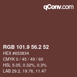 Color code: RGB 101.9 56.2 52 | qconv.com