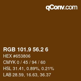 Código de color: RGB 101.9 56.2 6 | qconv.com