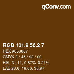 Color code: RGB 101.9 56.2 7 | qconv.com