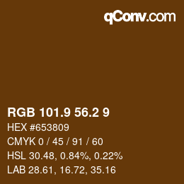 Color code: RGB 101.9 56.2 9 | qconv.com