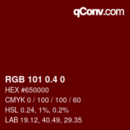 カラーコード: RGB 101 0.4 0 | qconv.com